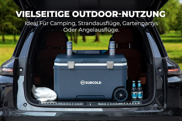 Subcold MOBI Rollkühlbox - Isolierte Kühlbox auf Rollen mit Griffen und Ablauf | Eiskühler für Reise