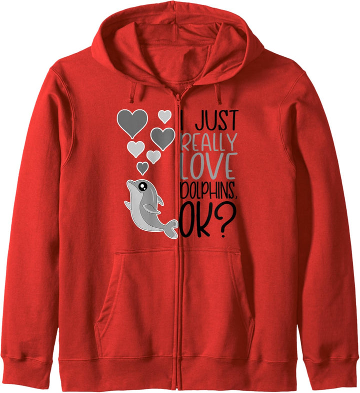 I Love Dolphins OK - Cute Dolphin Lover Kapuzenjacke