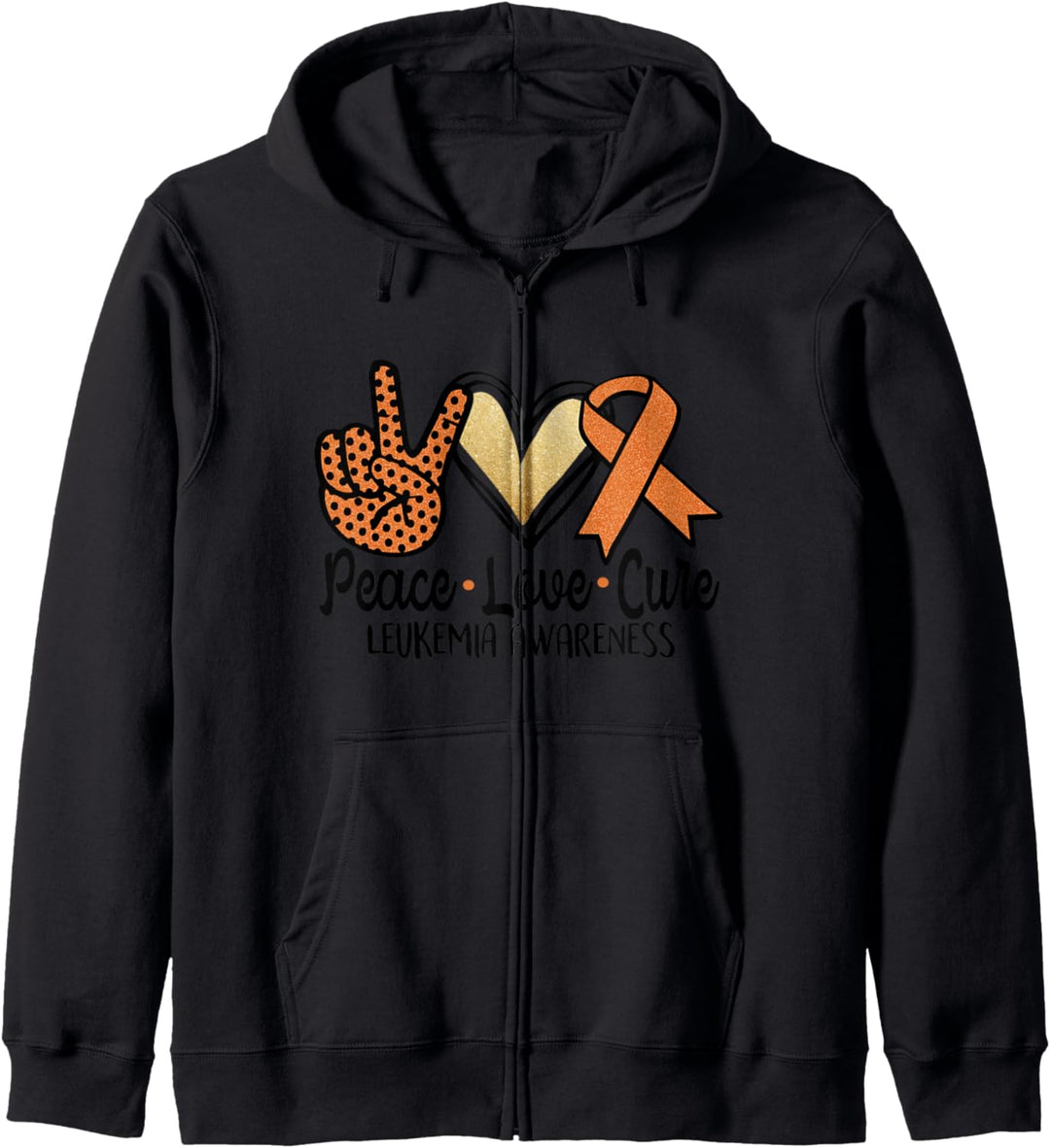 Peace Love Cure Leukämie Bewusstseinsband Kapuzenjacke