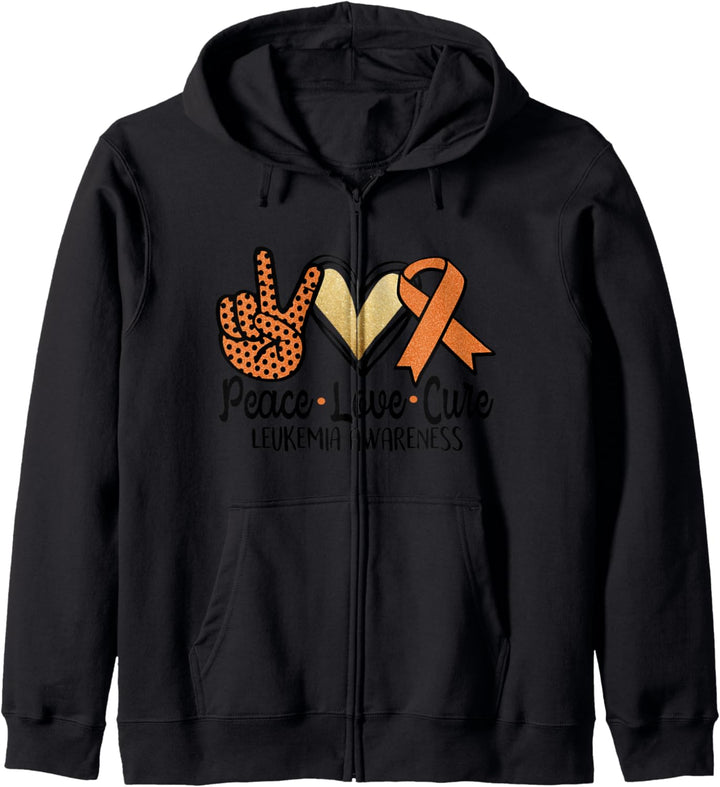 Peace Love Cure Leukämie Bewusstseinsband Kapuzenjacke
