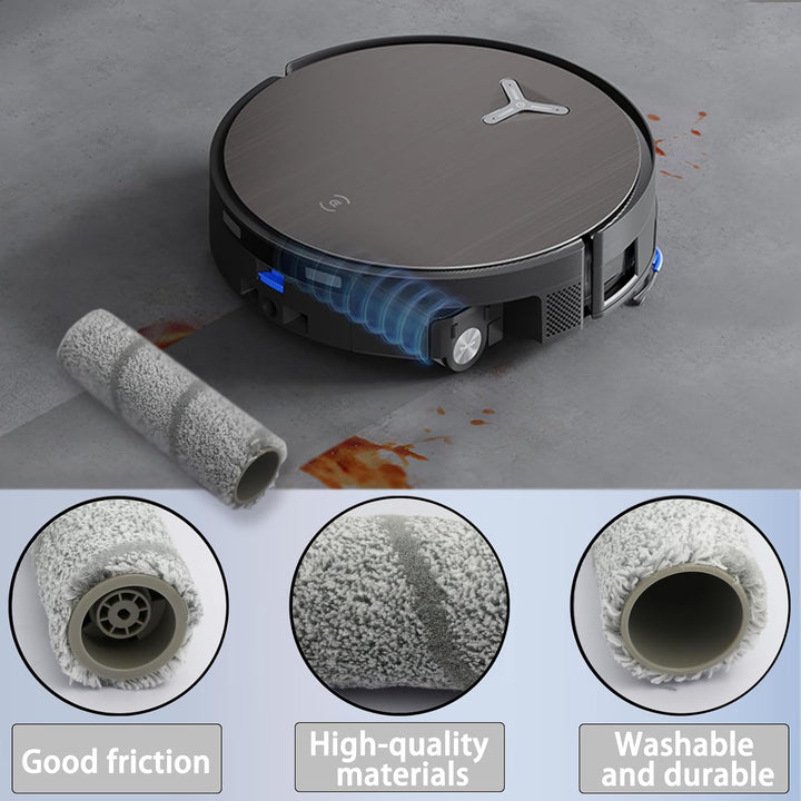4 Stück Waschbare Mopp Walze aus hochdichtem Nylon Mopp Reinigungswalze 2.0 für DEEBOT X9 PRO Omni/X