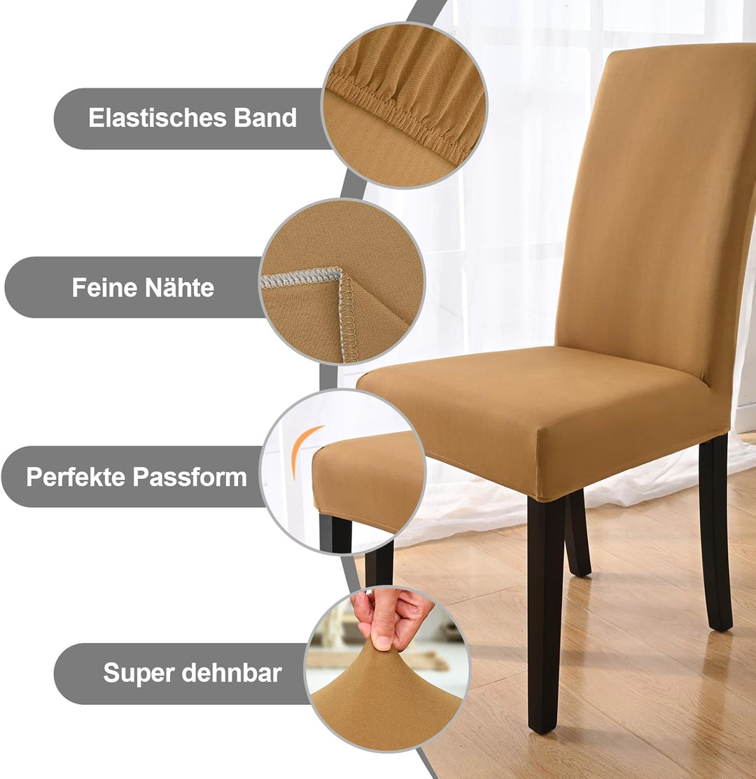Yugarlibi Stuhlhussen 6er Set Stretch Stuhlhussen Schwingstuhl Elastische Hussen Stuhlbezug Abnehmba