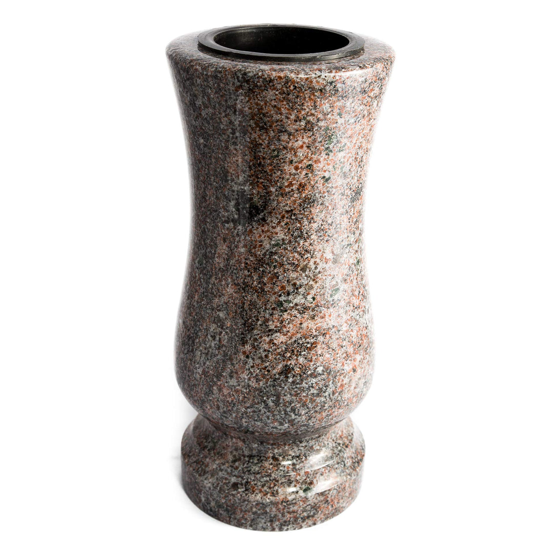 Afterglow Stilvolle Grabvase aus echtem Granit Paradiso Höhe 28 cm/Ø 12 cm Grabschmuck wetterfest fr