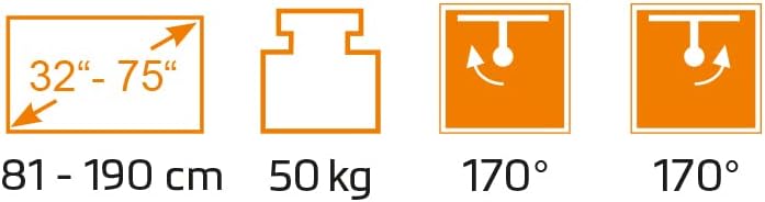 My Wall Motorisierter und Schwenkbarer Wandhalter HP29-1L, Vollautomatisch, schwenkbar bis 170°, VES