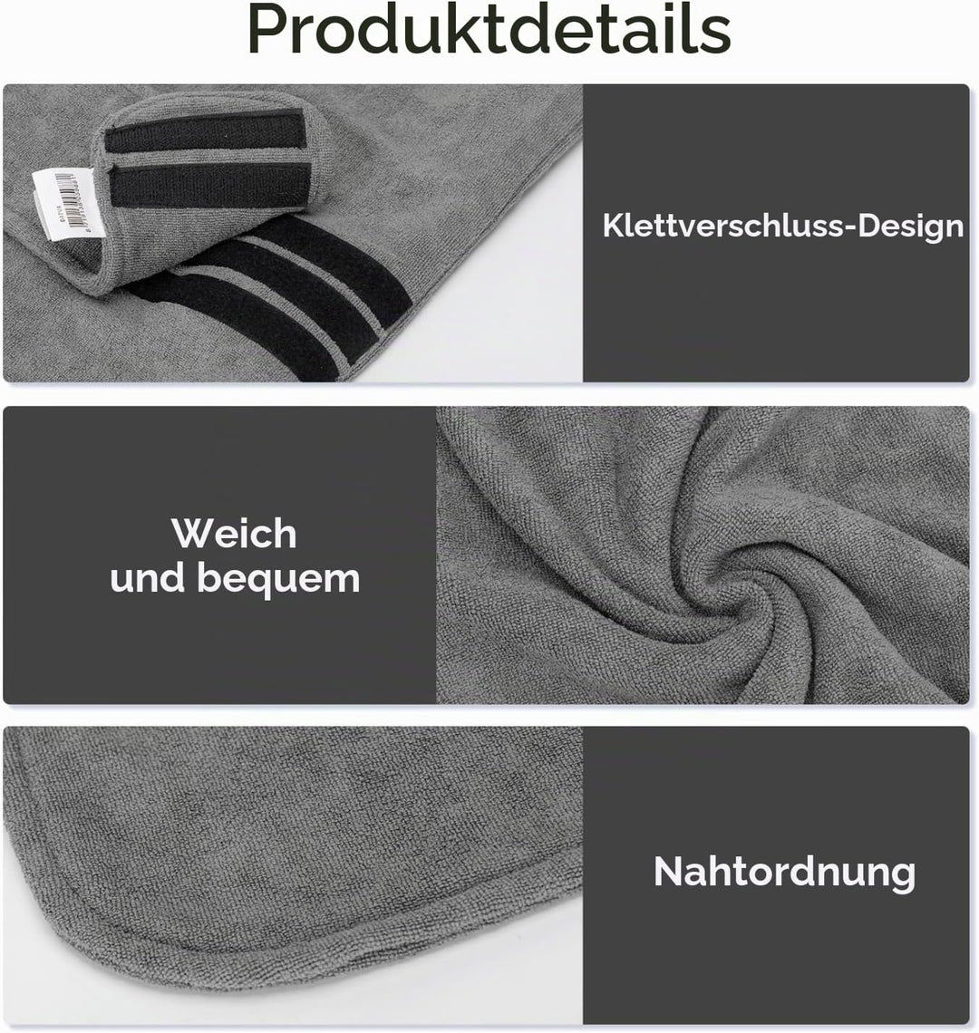 Nobleza Hundebademantel Mikrofaser mit Klettverschluss,Super saugfähig und schnell trocknend,Bademan