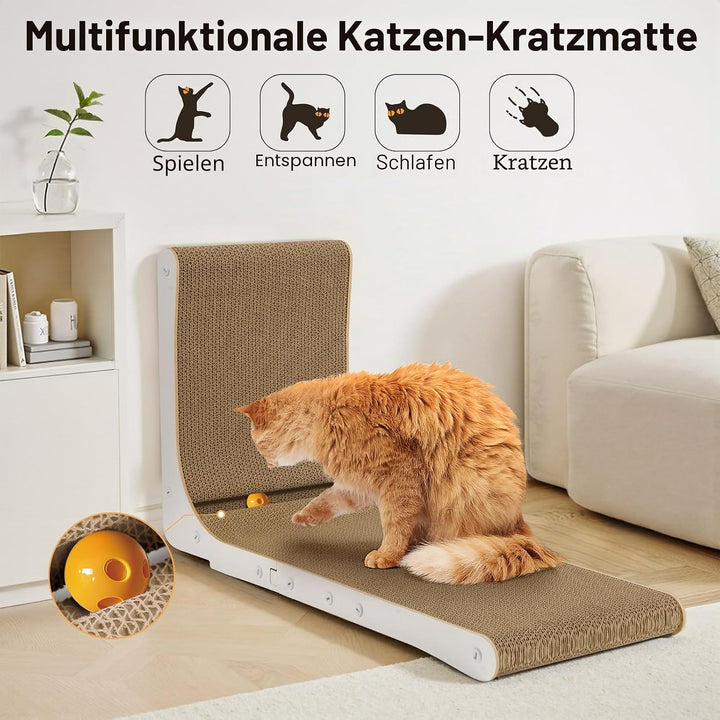 Gimars Hohe 47cm L förmige Kratzbrett Katze mit Ball, Vertikaler kratzpappe für Katzen, Langlebiges