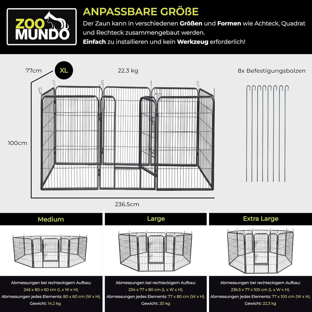 zoomundo Welpenauslauf Laufgitter Tierlaufstall Welpenkäfig Absperrgitter Freilaufgehege Welpenzaun