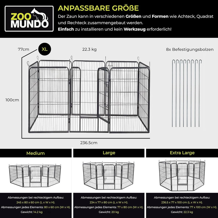 zoomundo Welpenauslauf Laufgitter Tierlaufstall Welpenkäfig Absperrgitter Freilaufgehege Welpenzaun