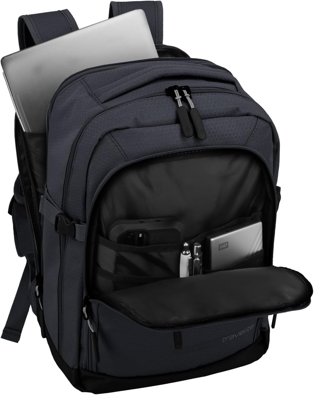 Travelite Handgepäck Rucksack, RyanAir Masse, KICK OFF, Laptop Rucksack 13 Zoll, Praktischer Rucksac