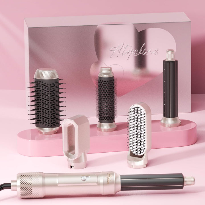 Atopskins 6 in 1 Hairstyler & Haartrockner Set| Pro Air Styler Set, 1000W Rundbürstenföhn,Air Curler