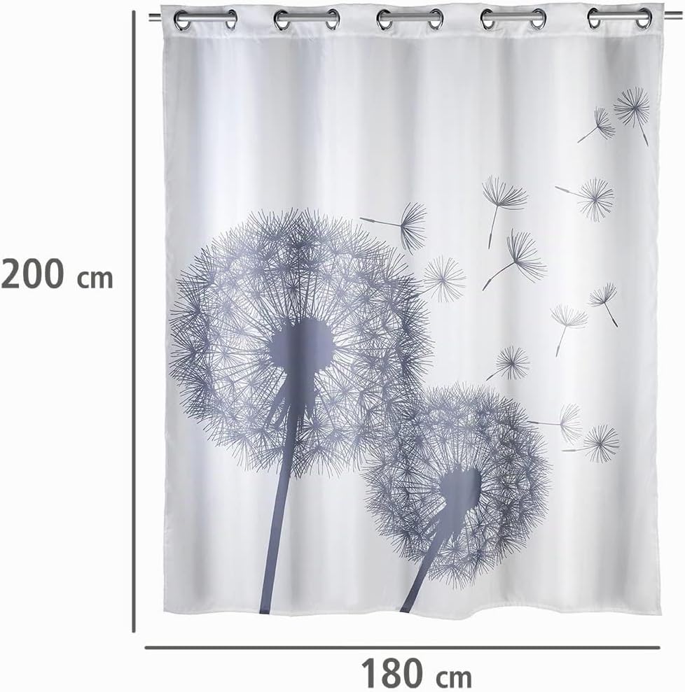 WENKO Anti-Schimmel Duschvorhang Astera Flex, Textil-Vorhang mit Antischimmel Effekt, grosse integri