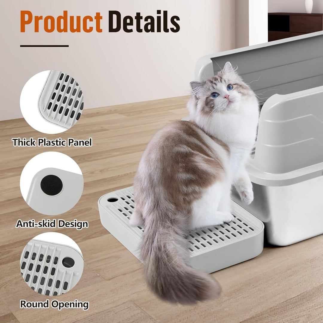 Katzentreppe, Katzentoilette Rampenmatte mit Filterfunktion, Katzen Stufen für automatische selbstre