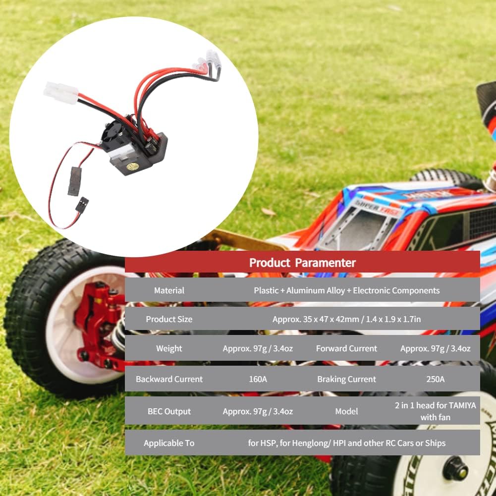 Dilwe RC Truck ESC, 7,2-16V 320A Zweiwege-Regler Gebürstet 35 X 47 X 42mm Hochspannungs-RC-Auto-Upgr