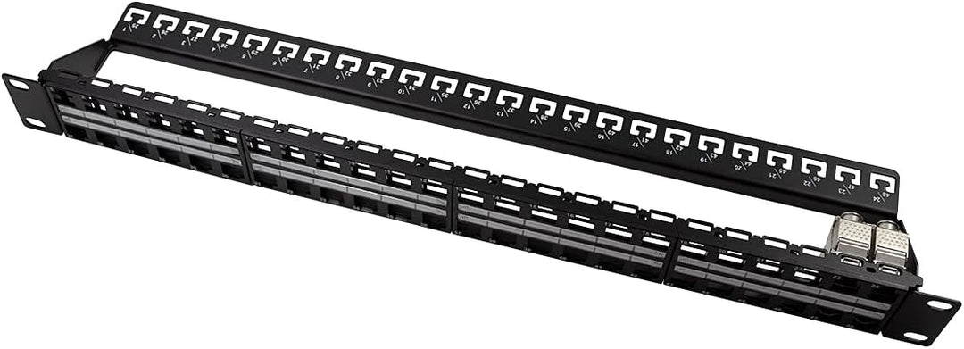 LogiLink NK4045 Keystone Patchpanel/Verteilerfeld für 48 Buchsen, ungeschirmt, 1 HE (Höheneinheit) s