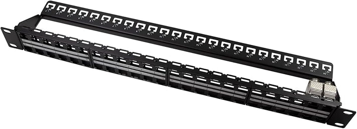 LogiLink NK4045 Keystone Patchpanel/Verteilerfeld für 48 Buchsen, ungeschirmt, 1 HE (Höheneinheit) s