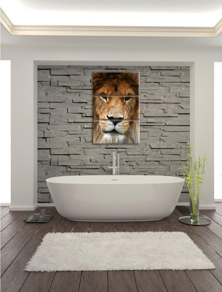 Pixxprint Kampfvernarbten / 3-Teilig/Gesamtmass 120cm Leinwandbild bespannt auf Holzrahmen/Wandbild