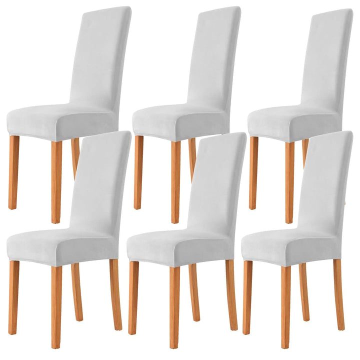 Morwealth 4er 6er Set Stuhlhussen, Stuhlbezug für Esszimmer Waschbar Samt Stretch Stuhl hussen Unive