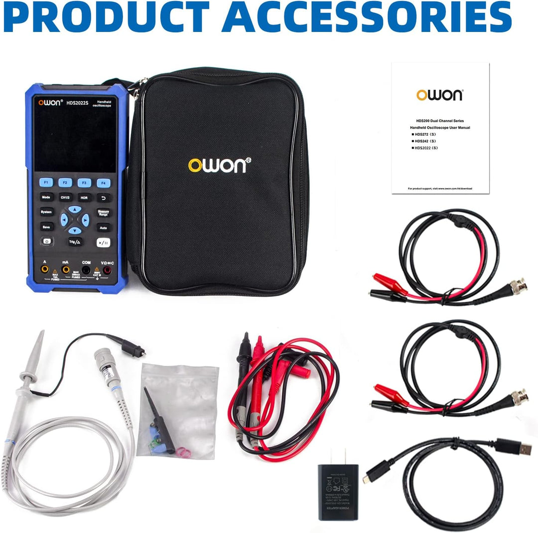 OWON HDS2202S Handheld Oszilloskop, 20000 Counts Digital multimeter,2Kanal Digitaloszilloskop Tragba