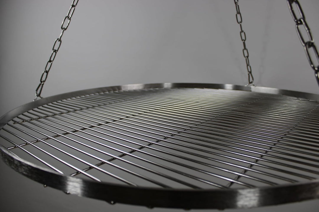 80cm Edelstahl Grillrost mit Kette Ø4, Schwenkgrill, Grillrost mit Kette, BBQ Grillrost, Camping Gri