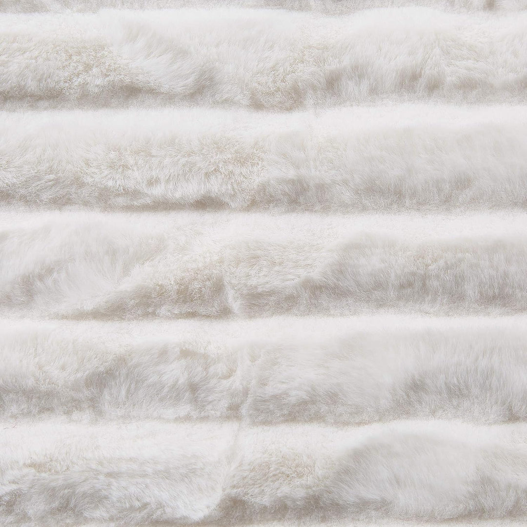 Klassische Kuscheldecke weiss Shaggy Acryl / Polyester Felloptik 150x200 cm Abteh