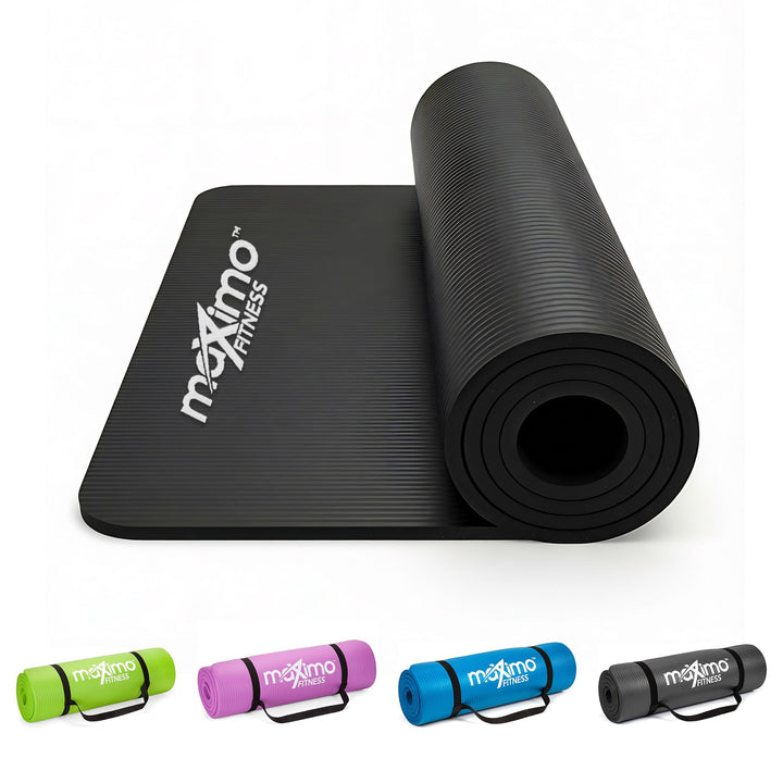 Maximo Fitnessmatte – Dicke Premium Yogamatte – 183 cm Länge x 60 cm Breite x 1,2 cm (12mm) – Mehrzw