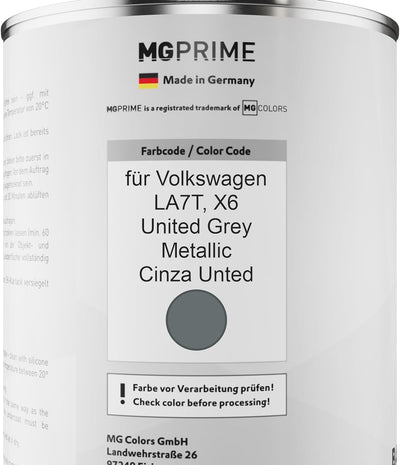 Autolack Dose spritzfertig für Volkswagen VW LA7T / X6 United Grey Metallic/Cinza Unted Basislack 1,