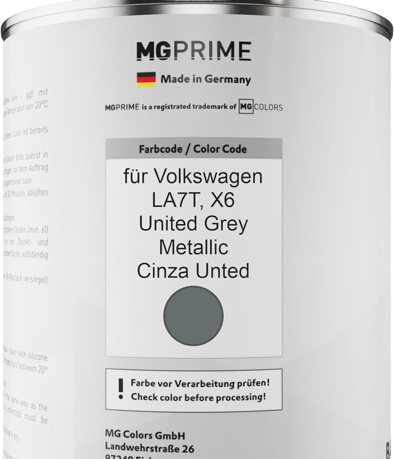 Autolack Dose spritzfertig für Volkswagen VW LA7T / X6 United Grey Metallic/Cinza Unted Basislack 1,