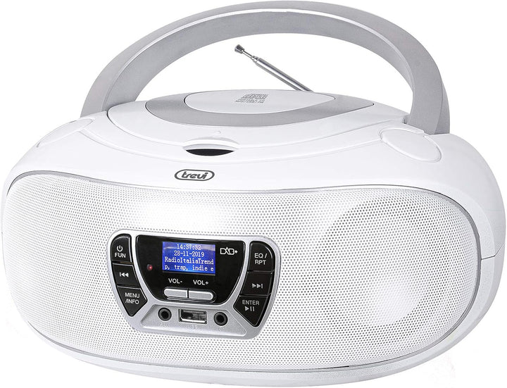 Trevi CMP 583 DAB Stereo mit digitalen Wellen DAB/DAB+ und FM mit RDS, alphanumerisches Display mit