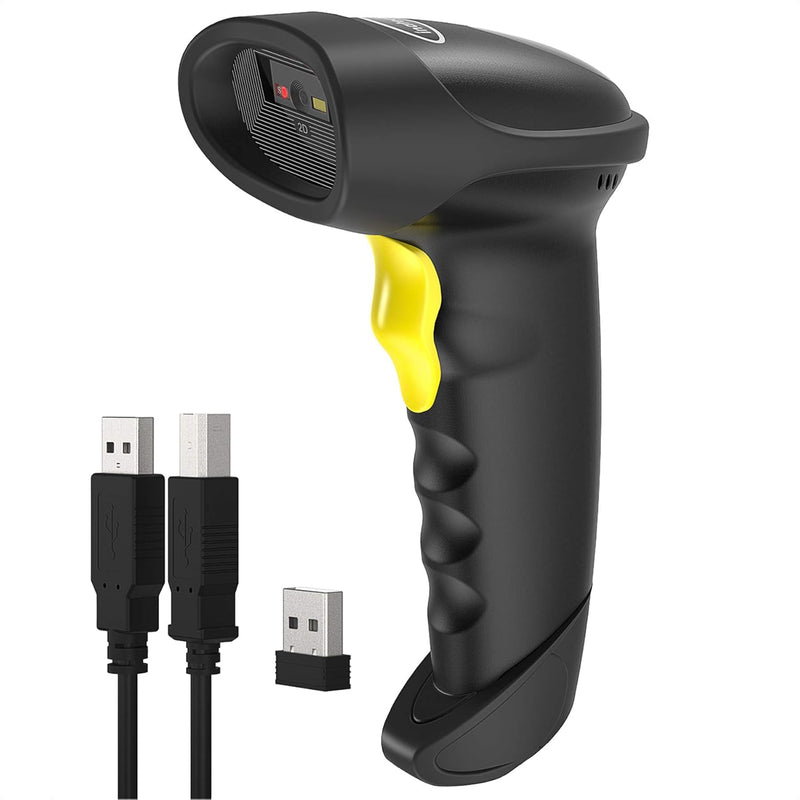 Inateck Barcode Scanner 2D Bluetooth, Wireless QR Code Scanner, 2D Imager mit 2000 mAh Akku, 1 Ladun