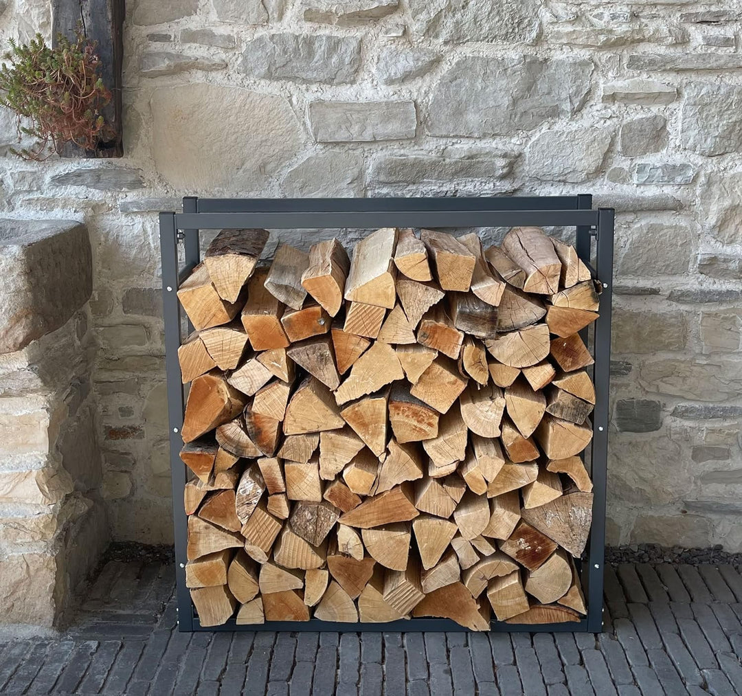QUICK STAR Metall Kaminholzstand 90x25x90cm Kaminholzlager Metallregal