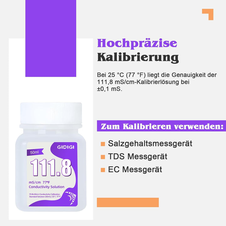 111,8 mS/cm elektrische kodierungslösung, hydrometrisches hydroximeter, rücklagemessgerät, EC hydrom