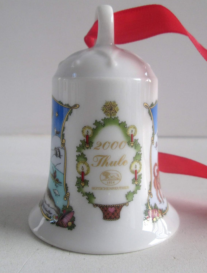 Hutschenreuther Weihnachtsglocke 2000, Anhänger, Porzellanglocke, Baumschmuck, Baumanhänger, Weihnac