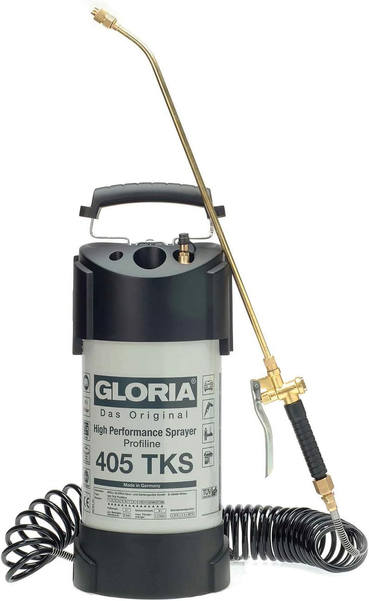 GLORIA Hochleistungssprühgerät 405 TKS Profiline | 5 L Füllinhalt | Profi-Drucksprüher aus Stahl | M