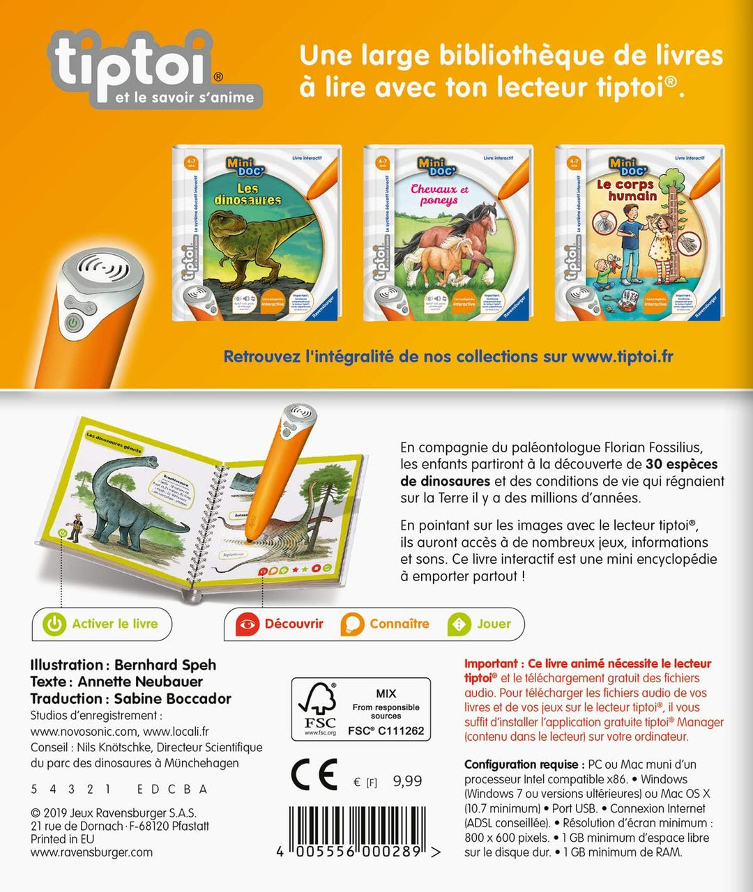 Ravensburger tiptoi® – Interaktives Buch – Mini Doc'– Die Dinosaurier – ab 4 Jahren – 00 028 Mini Do