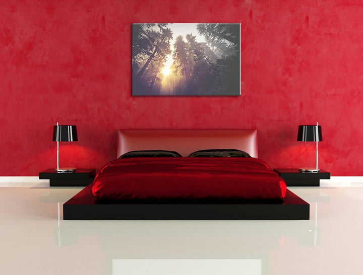 Pixxprint Blick in die Baumwipfel als Leinwandbild/Grösse: 100x70 / Wandbild/Kunstdruck/fertig bespa