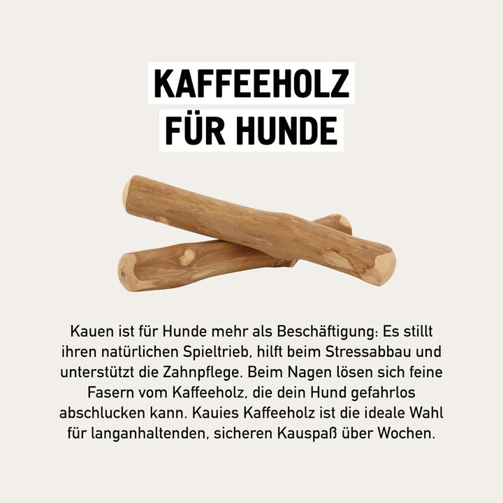 Kaffeeholz für Hunde mit Olivenöl - Hundespielzeug 100% natürlich, vegan, koffeinfrei &amp; kalorienfrei