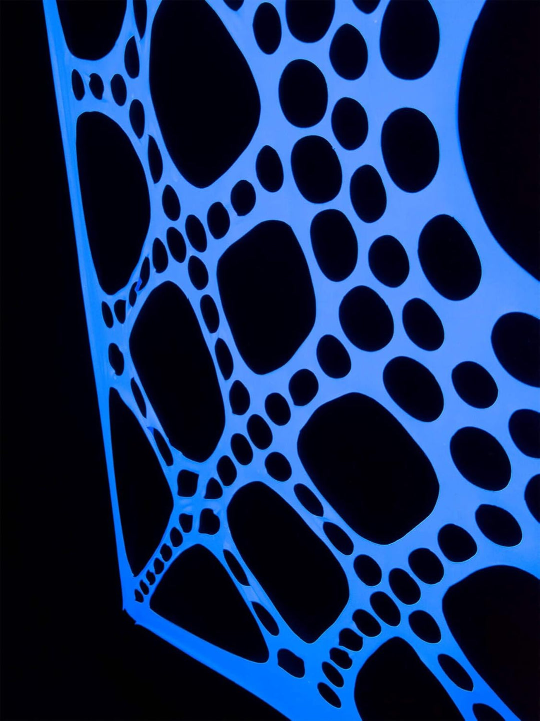 PSYWORK Schwarzlicht Segel Spandex | Neon Spiderweb | Weiss | 3 x 3m | UV-aktiv | Leuchtend | Wandtu