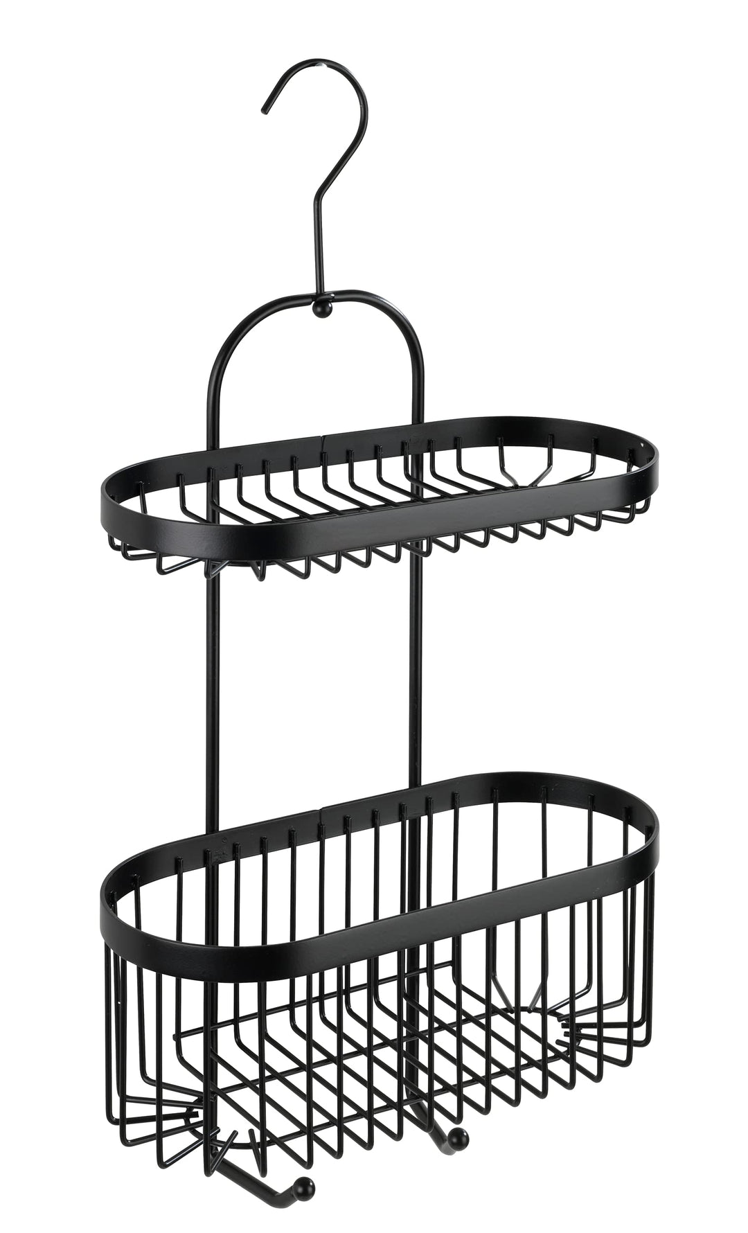 WENKO Bad-Caddy Classic Plus Black - Duschregal, Wandkorb mit hochwertigem Rostschutz, Stahl, 26.5 x