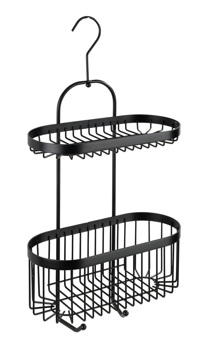 WENKO Bad-Caddy Classic Plus Black - Duschregal, Wandkorb mit hochwertigem Rostschutz, Stahl, 26.5 x