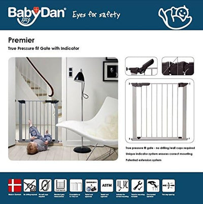 BabyDan Premier, extra breites Treppenschutzgitter zum Klemmen, 99-106,3 cm, Türschutzgitter/Absperr