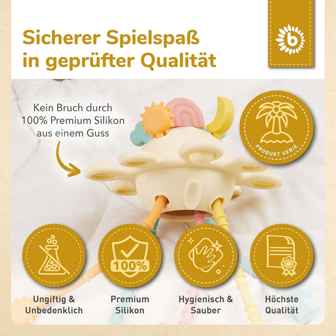 Bieco Silikon Activity Planet Banana | Montessori Spielzeug für 1-Jährige | Ufo Motorikspielzeug | Z