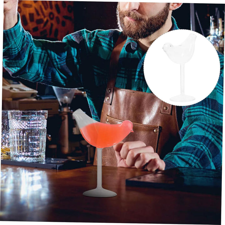 YARNOW 4Pcs Cocktail Glas Becher Cocktail Glas Vogel Form Transparent Glas Tasse Dekorative Cocktail