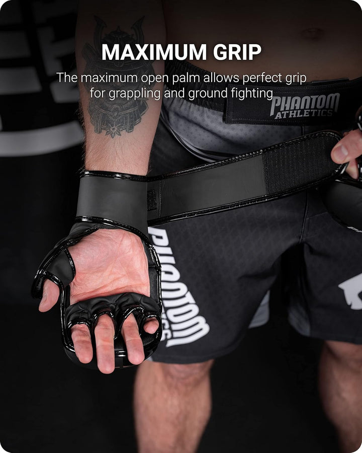 Phantom MMA Handschuhe APEX | Profi Gloves für Sparring, Fight, Boxen, Freefight Apex - Schwarz S/M,