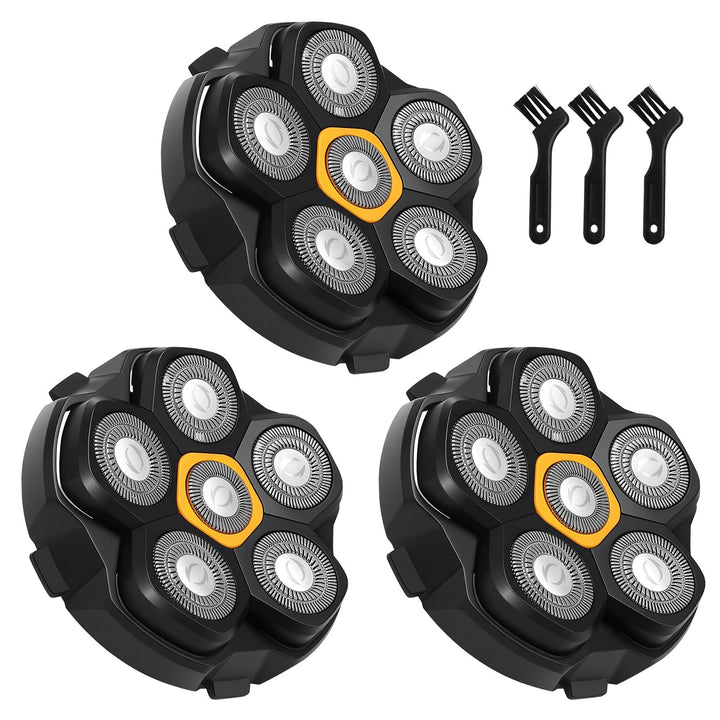 3 Stück Ersatzrasierkopf für Glatzen Rasierer Herren, Magnetische 6 Blade Head Shaver Ersatzköpfe, 6