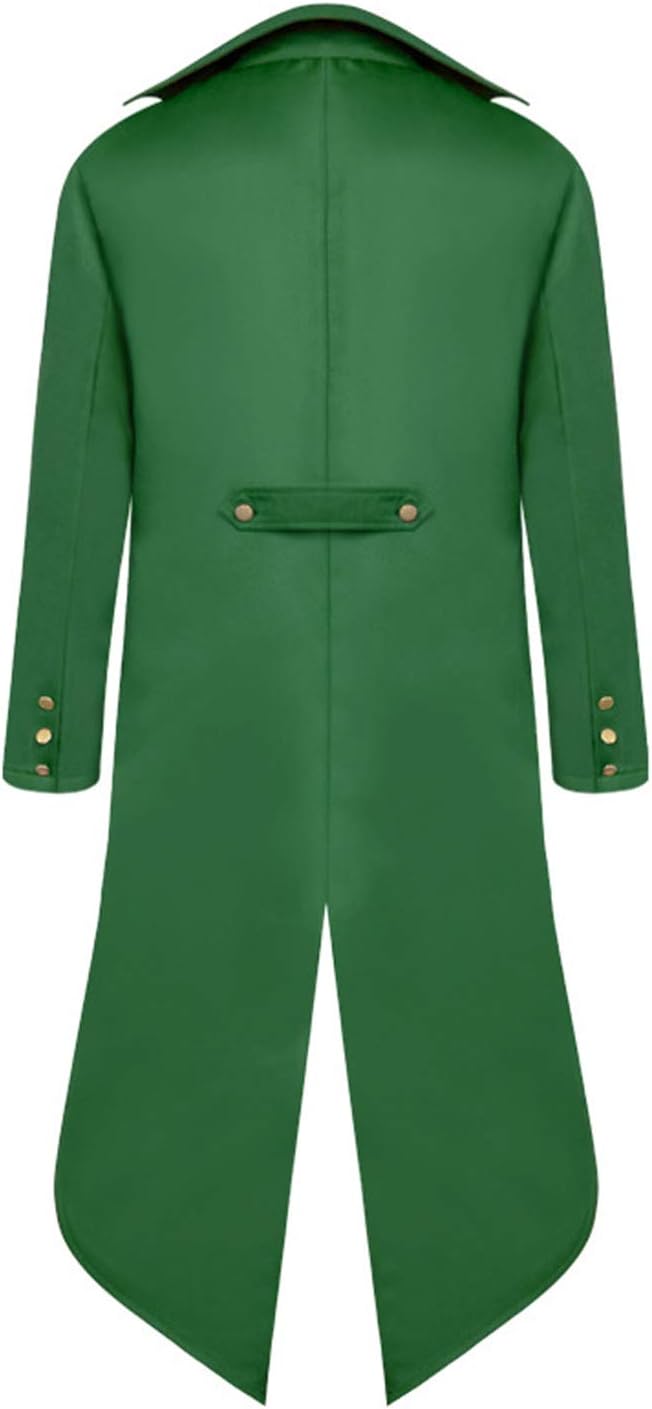 Halloween Mittelalter Viktorianische Jacke Kostüme für Männer, Steampunk Gothic Frack Mantel Uniform