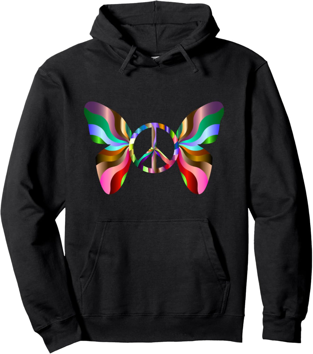 Friedenszeichen Schmetterling Pullover Hoodie