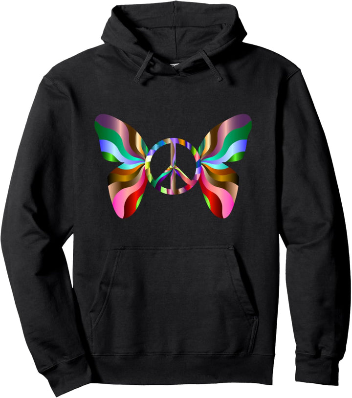 Friedenszeichen Schmetterling Pullover Hoodie