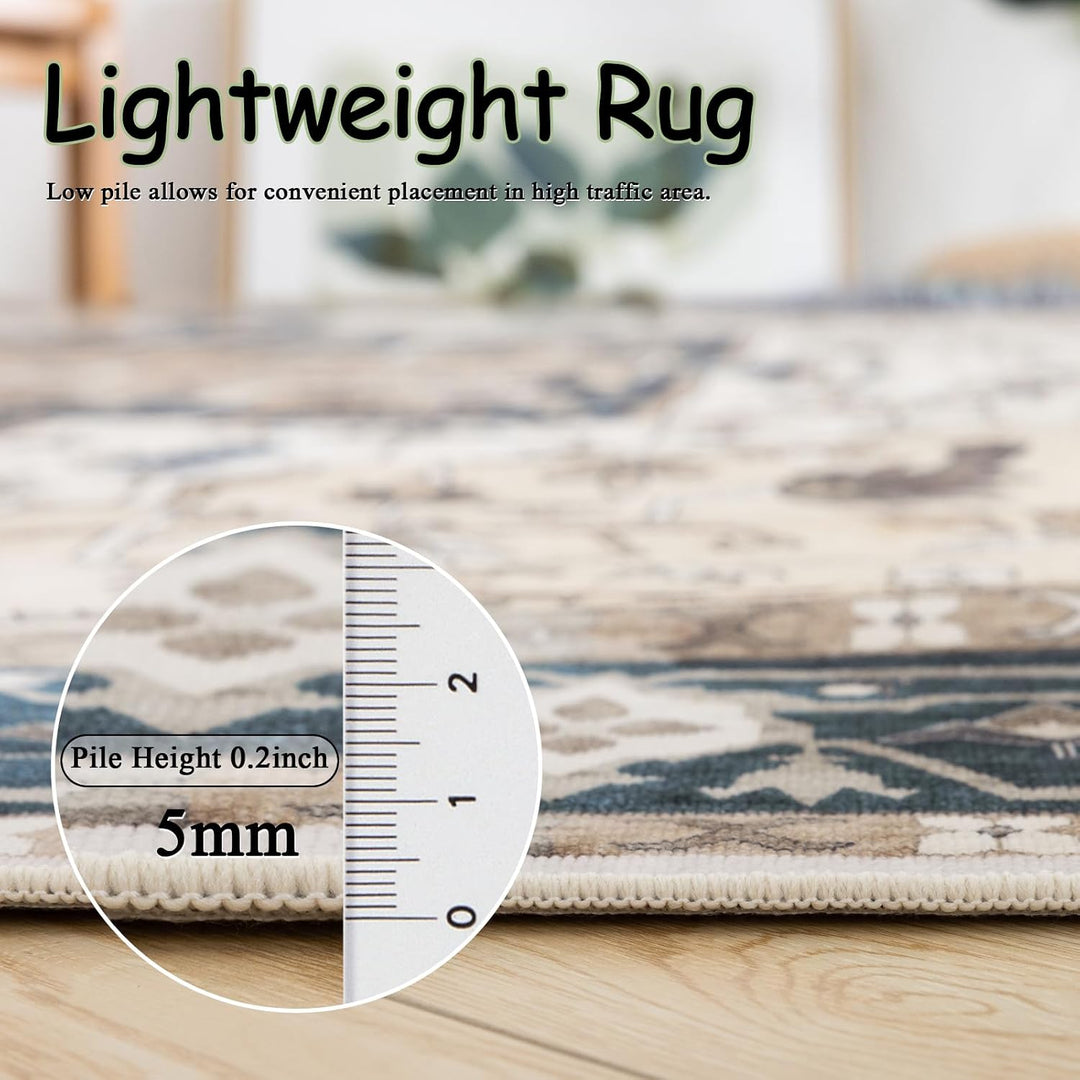 Carvapet Läufer Teppich 90x150cm rutschfest Lang Küchenteppich Waschbar Dünner Teppiche Gegend Vinta