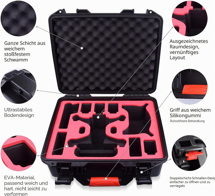 FPVtosky Professionelle Koffer für DJI FPV, Wasserdichte harte Tragetasche für DJI FPV Fly More Comb