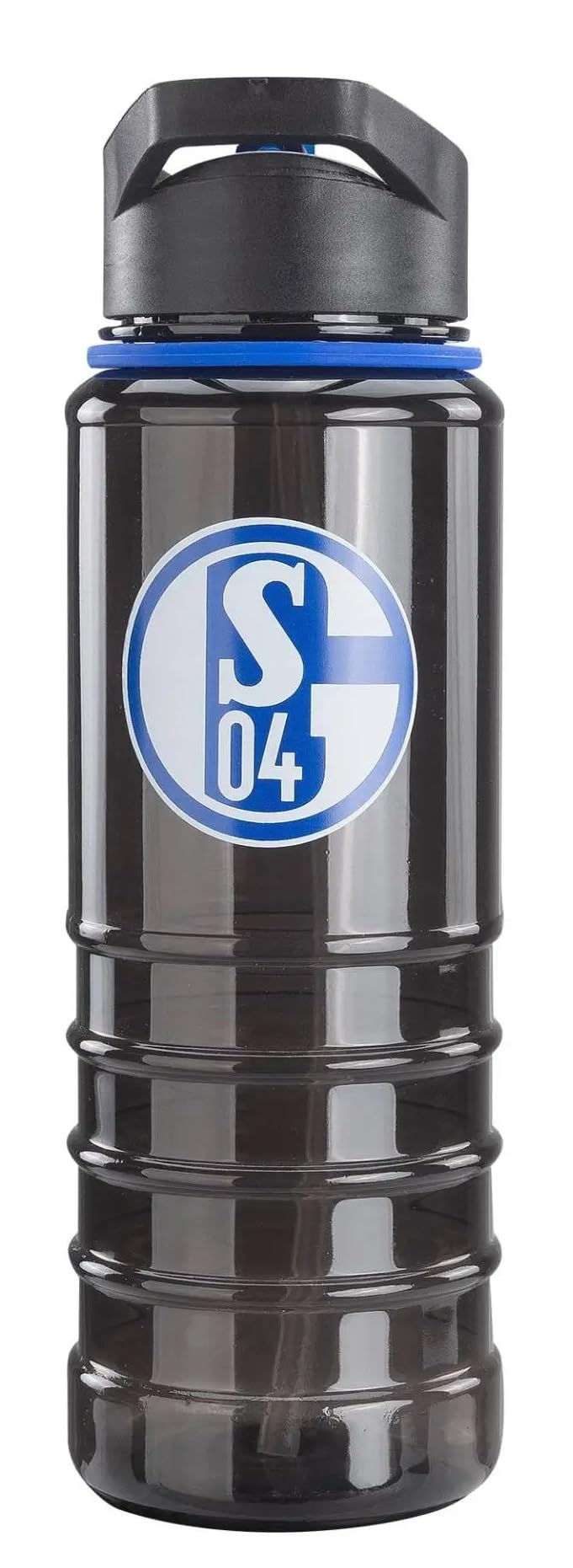 FC Schalke 04 Trinkflasche - transparent schwarz - 0.75 l Flasche Bottle S04 - plus Lesezeichen I lo